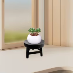 Taburete de madera para plantas redondo decorativo, taburete para maceta, soporte para macetero, estante para bonsái para escritorio de oficina, sala de estar, decoración del hogar