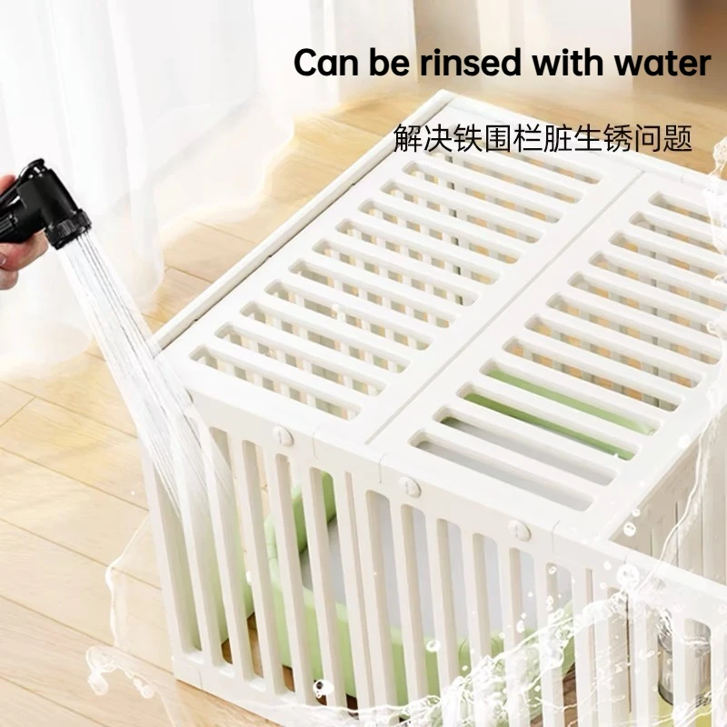 Caja para perros para interiores y exteriores, barandilla Modular de plástico para mascotas con jaula superior, productos para el hogar, accesorios de ventilación, vallas para perros - imagen 2