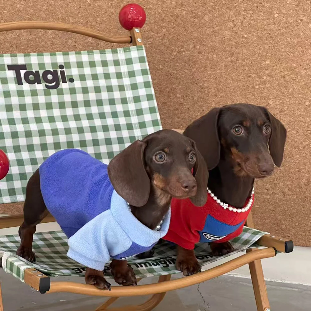 Pijamas para perros Dachshund cálidos y coloridos – ropa cómoda - imagen 2