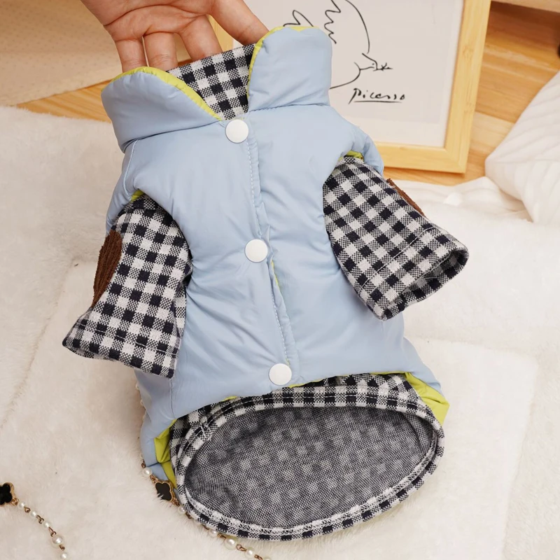 Ropa para perros de doble cara, abrigo cálido, chaqueta de invierno para perros pequeños, ropa acolchada para perros Chiwawa Dachshund, chaleco para cachorros, chaqueta XXL - imagen 2