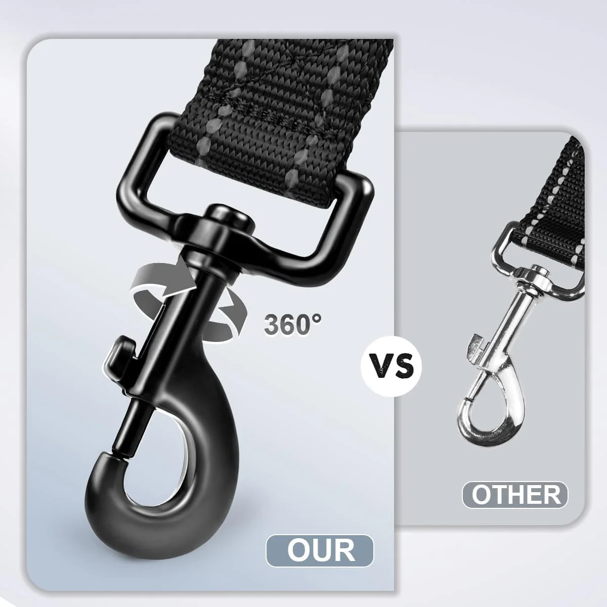 Correa corta para perros, mango acolchado para el tráfico, piñón corto de nailon resistente para perros para Control de entrenamiento, hilos reflectantes, hoja para mascotas - imagen 4