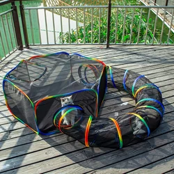 Tienda de campaña portátil para gatos y conejos con túnel redondo