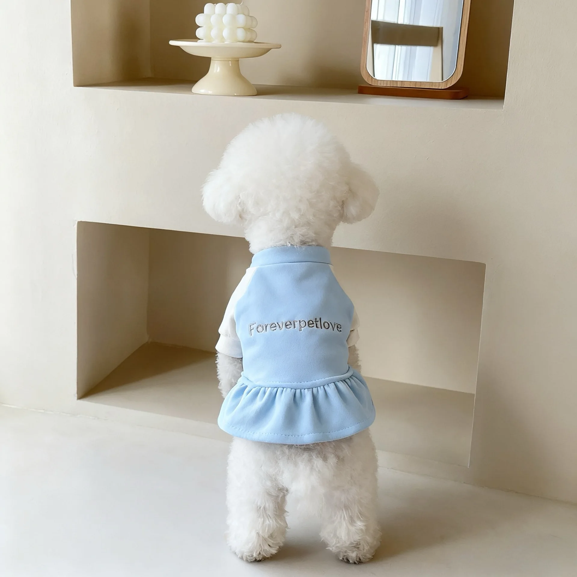 Otoño/Invierno, vestido deportivo de tenis para mascotas, abrigo inferior para perros pequeños y gatos, abrigo cálido, vestidos para perros pequeños, ropa para cachorros - imagen 2