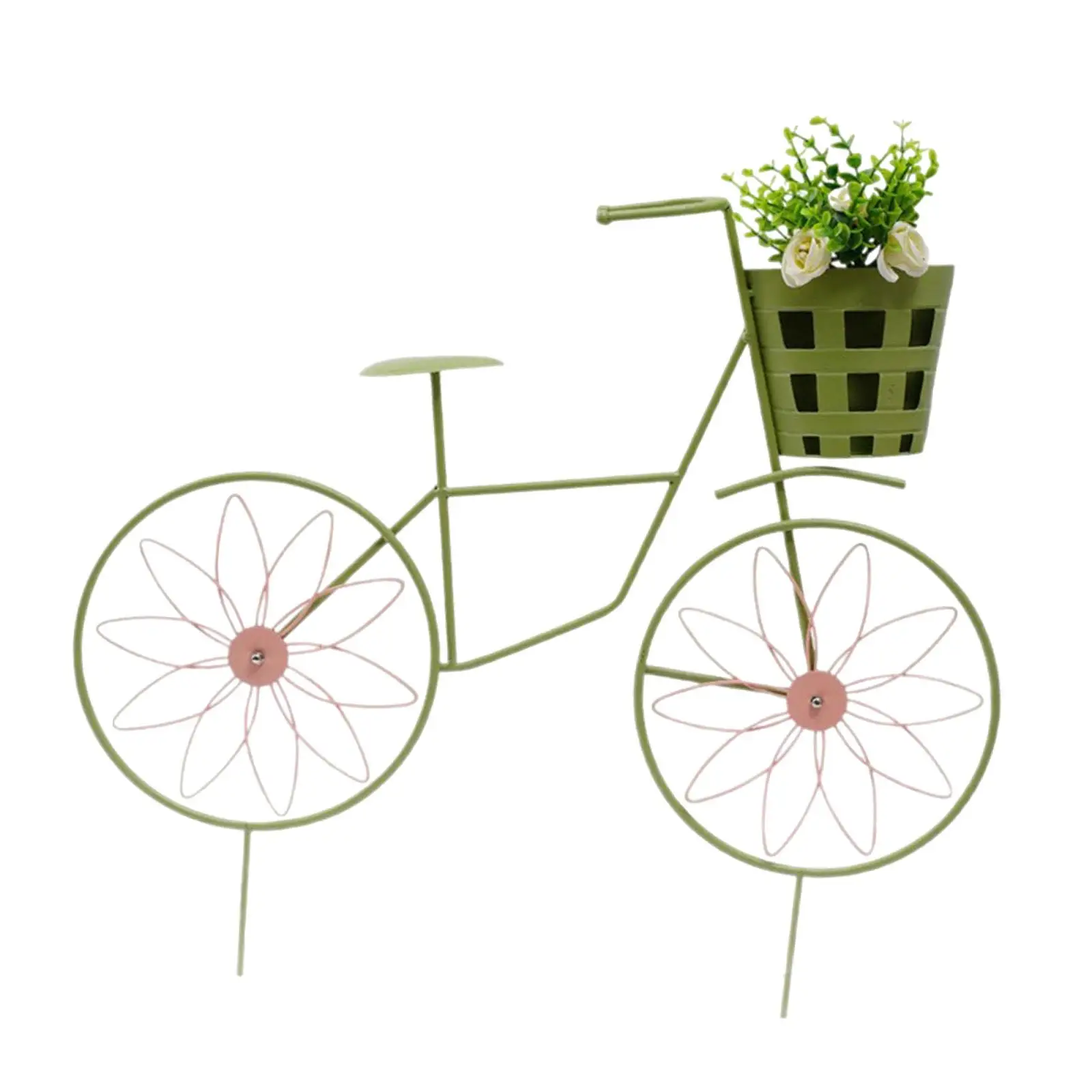 Garden Stake Bike Ornament Easy Install Cute Bicycle Shape Flower Stand Bicycle Plant Rack for Holiday Housewarming Decoration