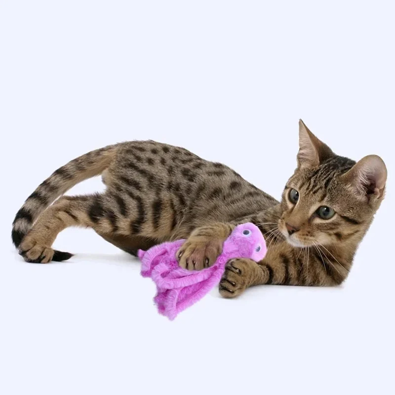Juguete para gatos, bonito juguete de peluche de pulpo, dientes resistentes a mordeduras, juego interactivo, suministros para mascotas, juguetes para perros y gatos, pulpo - imagen 2