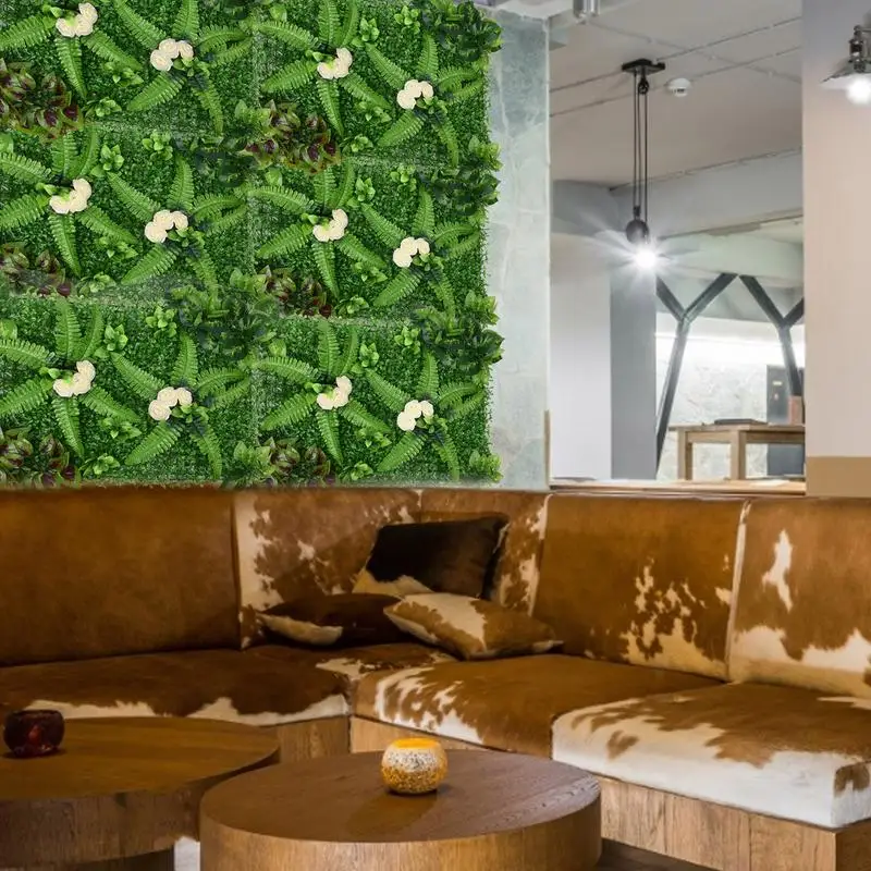 Paneles de Plantas artificiales para decoración del hogar, pantalla de seto de privacidad de plástico para exteriores, pared decorativa falsa para césped - imagen 5