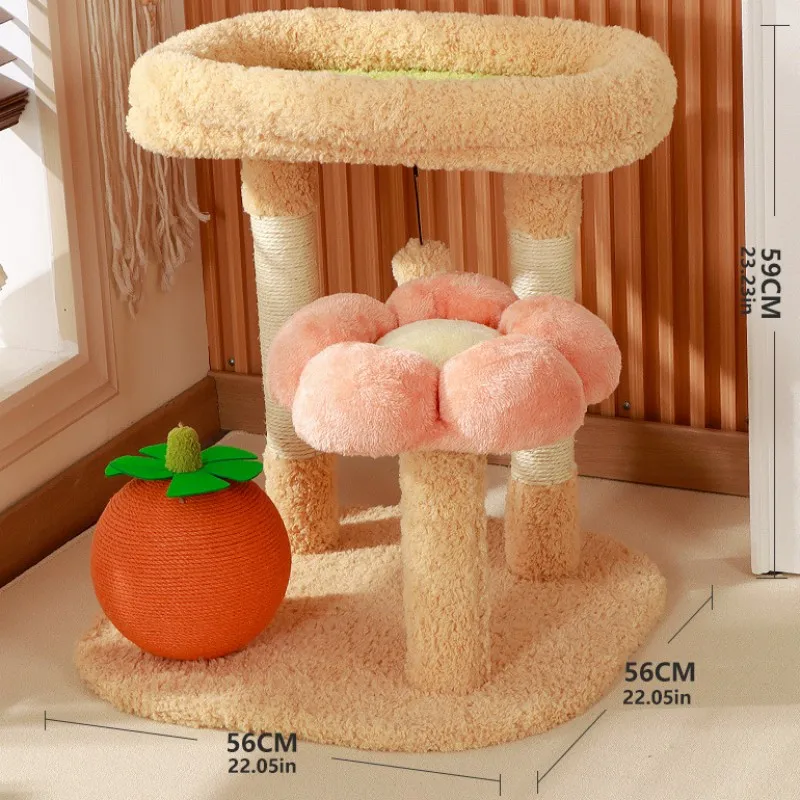 Marco de escalada para gatos, torre para saltar, rascador para gatos con flores, tablero rascador para gatos resistente a los arañazos, Protector de sofá, muebles para mascotas - imagen 4