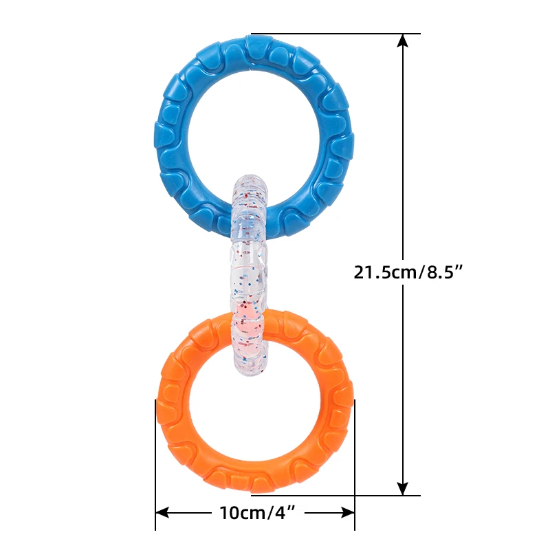 Juguete para masticar perros, anillos de bucle para masticar agresivo, bucle de dentición TPR, juguete para cachorros, chupete para masticar para perros, juguete para tirar, suministros para mascotas - imagen 4