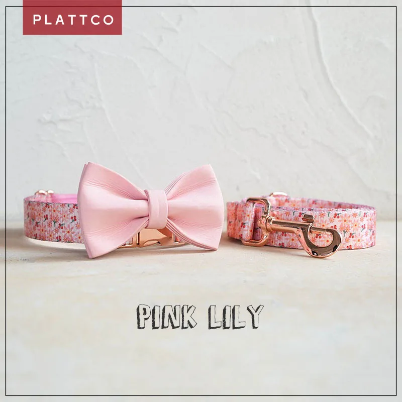Conjunto para perro Pink Lily con hebilla oro rosa - 5 tallas