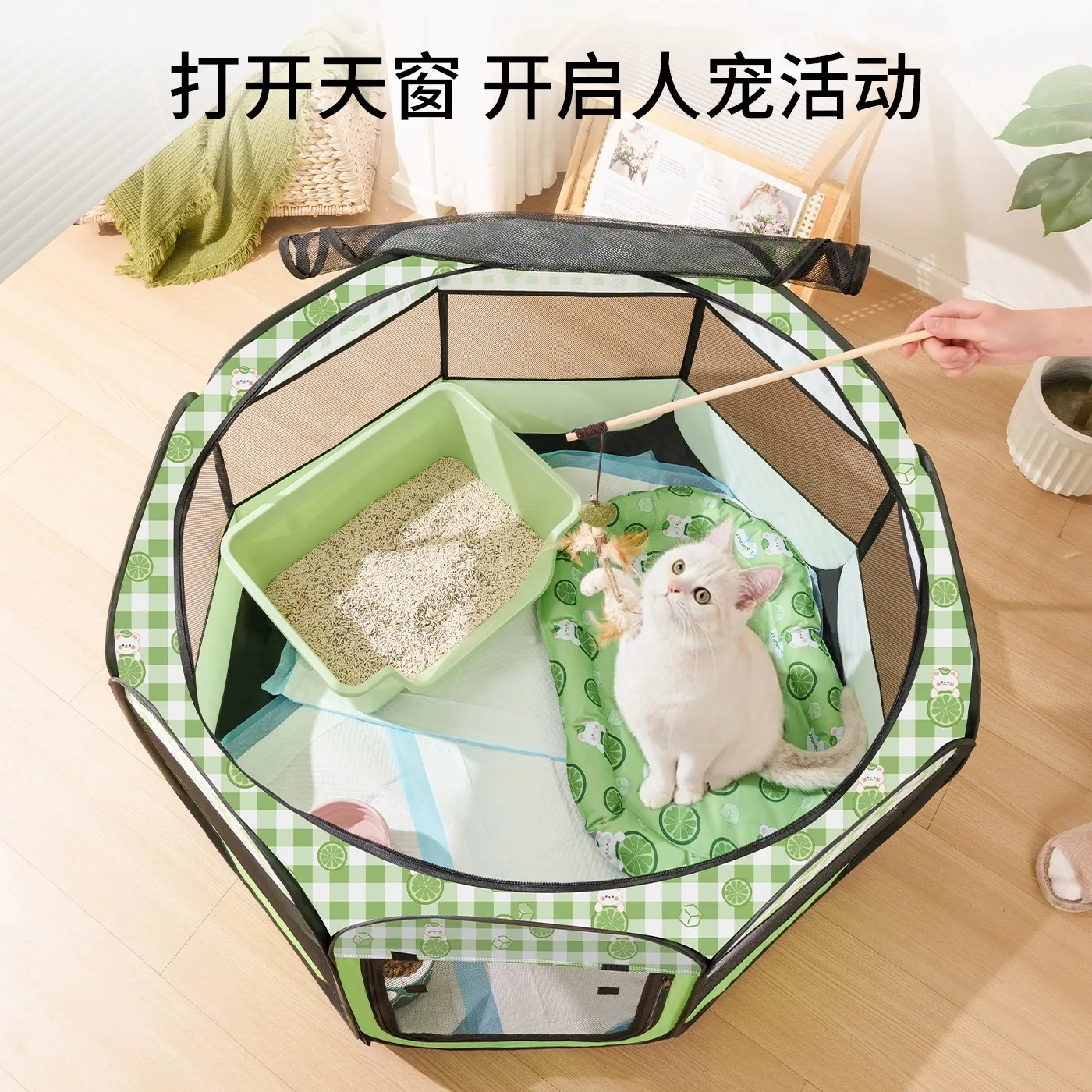 Caja de parto nido para gatos y perros – Plegable con ventana de malla - imagen 3