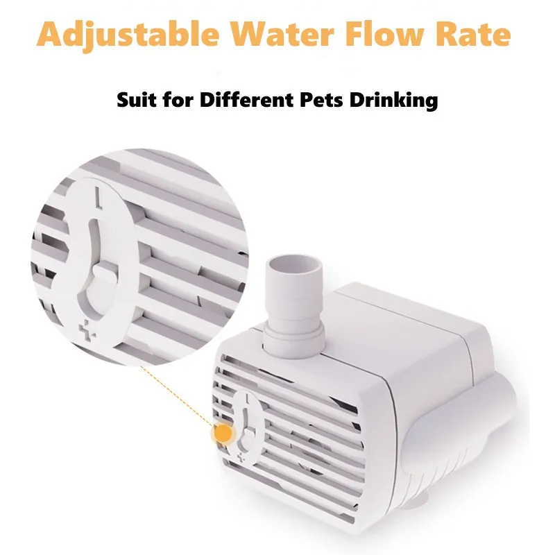 Bomba de agua para gatos con iluminación, recordatorio, bomba de agua ultrasilenciosa, detener funcionar sin agua, evita que se seca durante la fuente de agua para mascotas - imagen 2