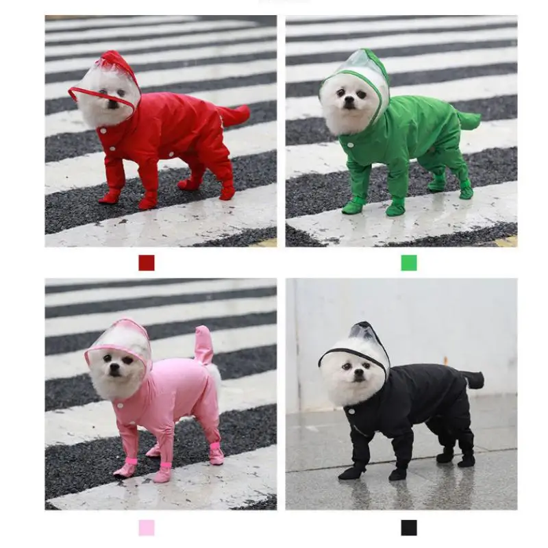 Traje impermeable para perros pequeños con pies cubiertos – Lluvia