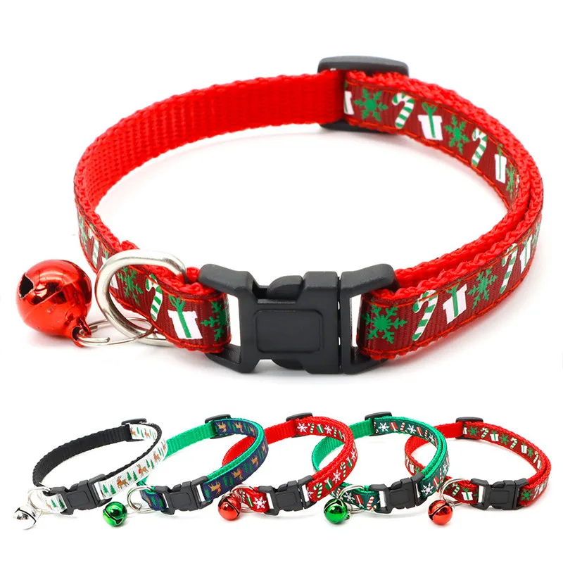 Collar con campana para mascotas, accesorio de seguridad ajustable con forma de copo de nieve, ciervo, alce, perro, cachorro y gato - imagen 3