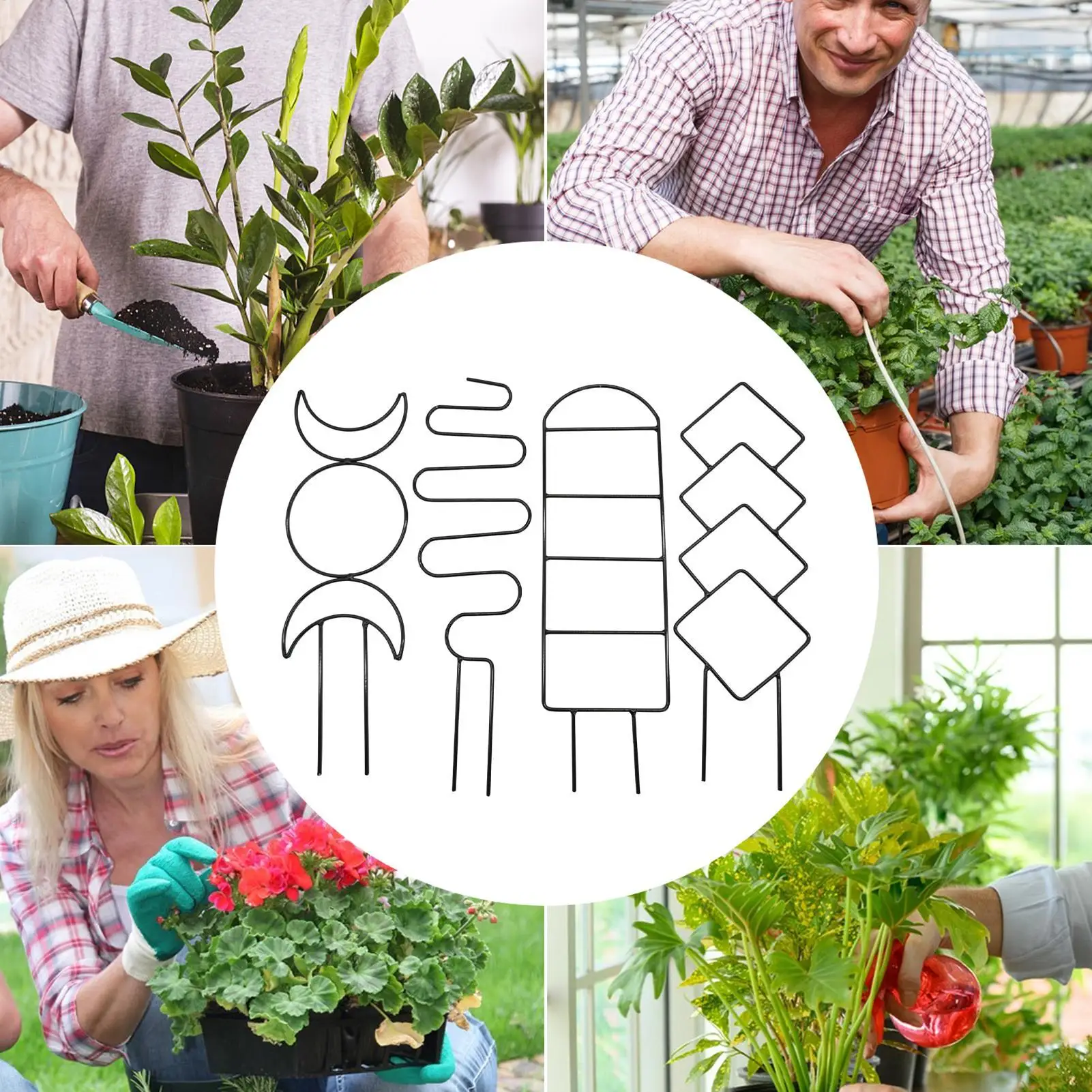 Enrejado para plantas trepadoras, enrejado de jardín de Metal para interiores, plantas trepadoras, plantas de interior de Metal, estructuras de obelisco creciente para - imagen 5