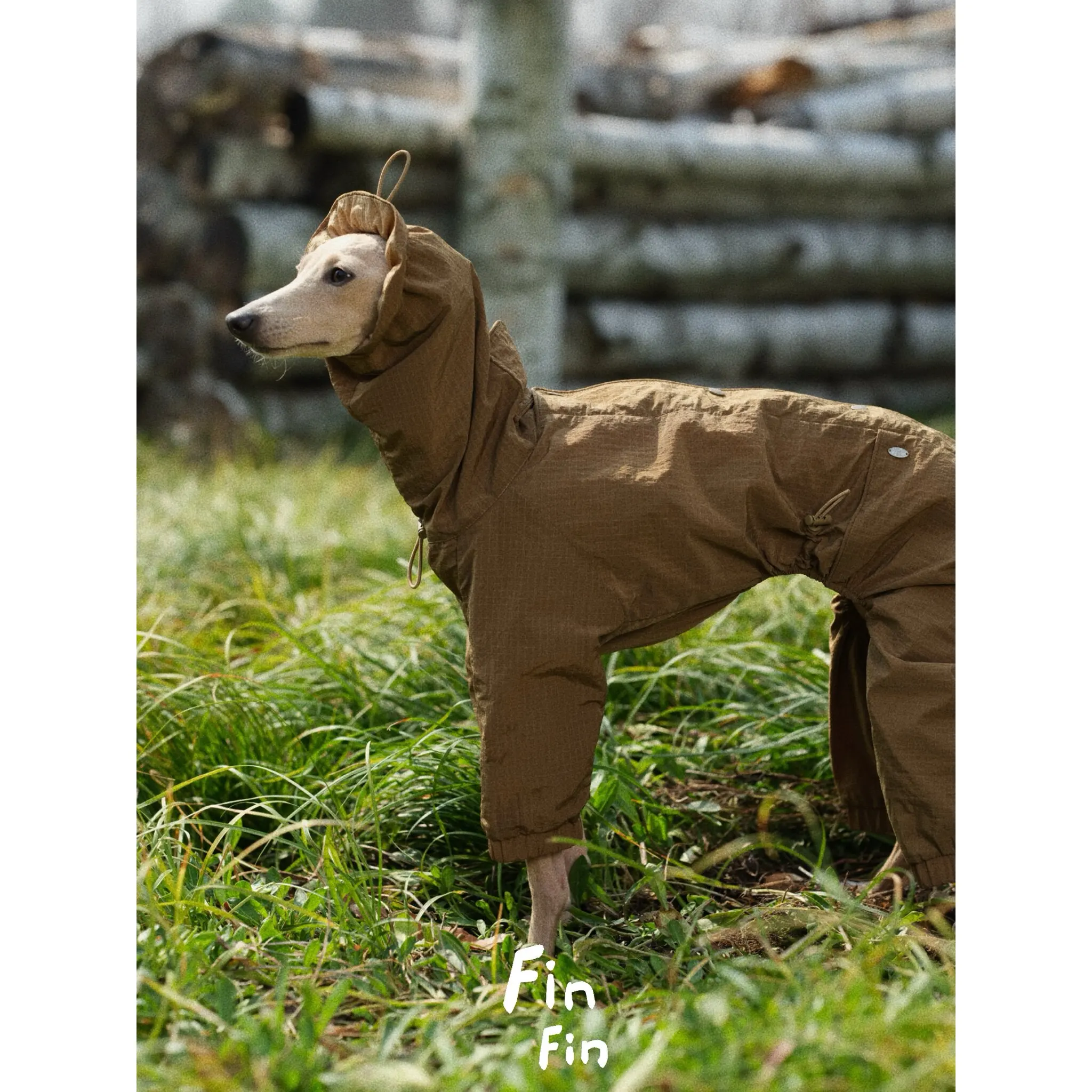 Chaqueta cortavientos impermeable para perros pequenos - color cafe - imagen 5