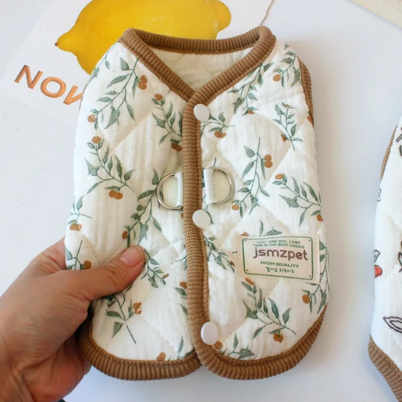 Lindo invierno cálido conejo ropa para perros chaleco lindo conejo impreso abrigo ropa oso de peluche ropa para perros con chaqueta de terciopelo