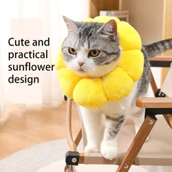 Collar isabelino girasol para gatos y perros – ajustable postcirugía