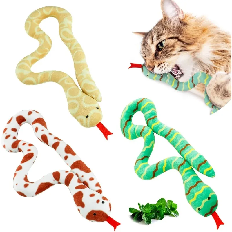 Juguete interactivo de hierba gatera para gato, juguete interactivo de peluche para gato, serpiente glotón, resistente a mordeduras, Molar, juguete para regalo para gato, accesorios para mascotas