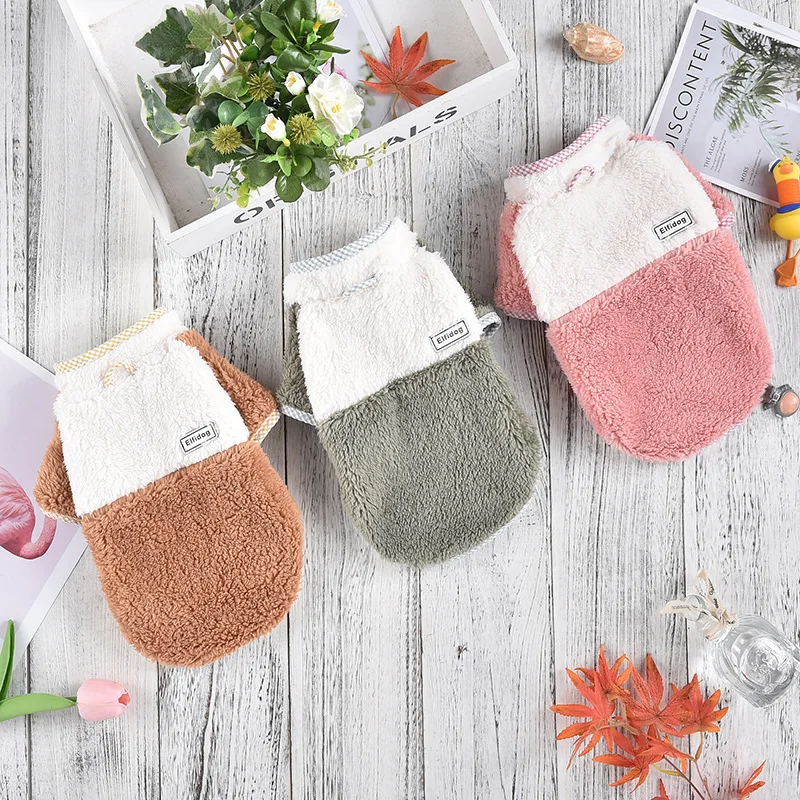 Top de retales de felpa para perros pequeños, ropa acolchada de algodón, ropa bonita para perros pequeños, ropa para mascotas, Otoño e Invierno - imagen 4