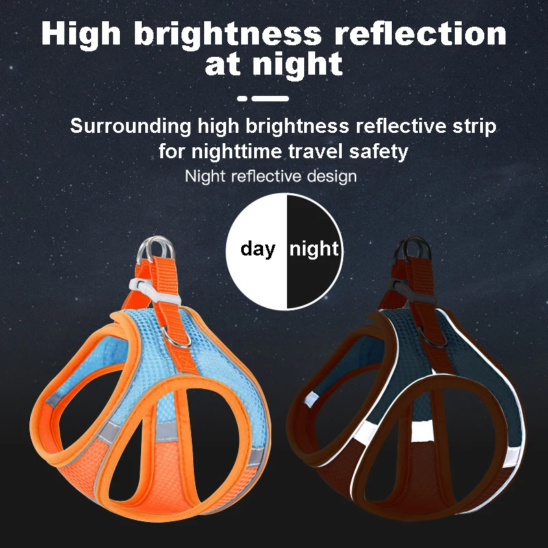 Arnés para perros y gatos con correa de plomo, conjunto de arnés para cachorros y gatitos, chaleco de malla, arneses reflectantes transpirables para perros y gatos, accesorios