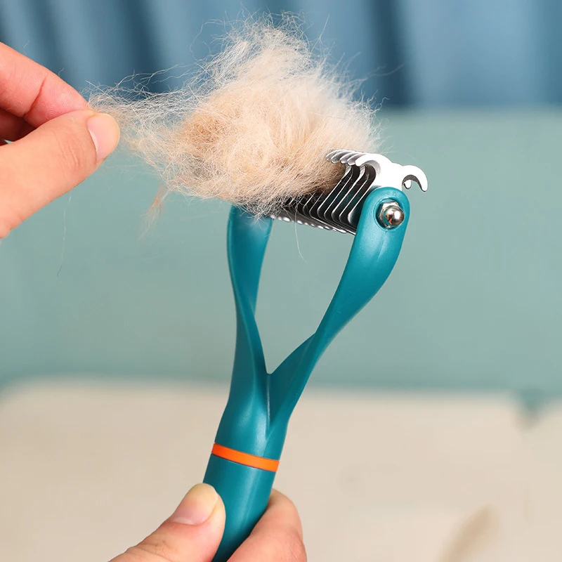 Cepillo de acero inoxidable para quitar el pelo de mascotas, peine de aseo para perros pequeños y medianos, Golden Retriever, Border collie - imagen 5