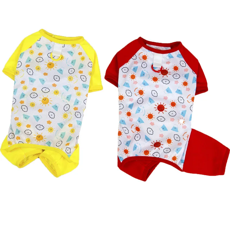 Ropa de malla roja para perros pequeños - Mono estampado XXL