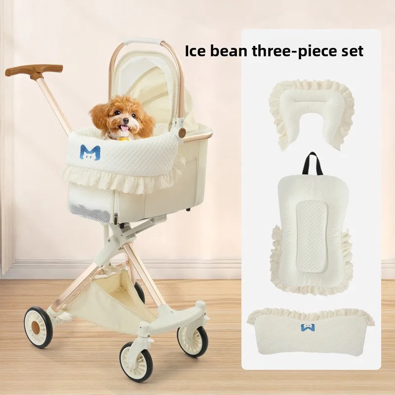 Almohadillas para carrito de mascotas, toalla antisuciedad, almohadilla para circunferencia, almohada, juego de tres piezas, almohadilla de borde Universal extraíble y lavable para perros y gatos