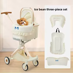 Almohadillas para carrito de mascotas, toalla antisuciedad, almohadilla para circunferencia, almohada, juego de tres piezas, almohadilla de borde Universal extraíble y lavable para perros y gatos