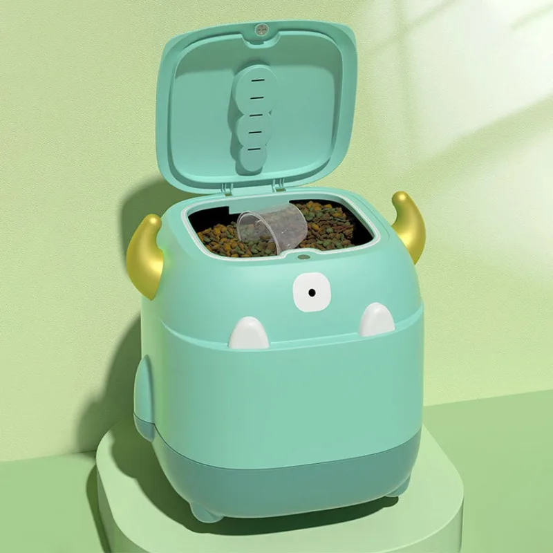 Caja de comida para perros de diseño bonito, contenedores de comida para mascotas a prueba de humedad, almacenamiento de gran capacidad, productos alimentadores para mascotas, accesorios - imagen 4