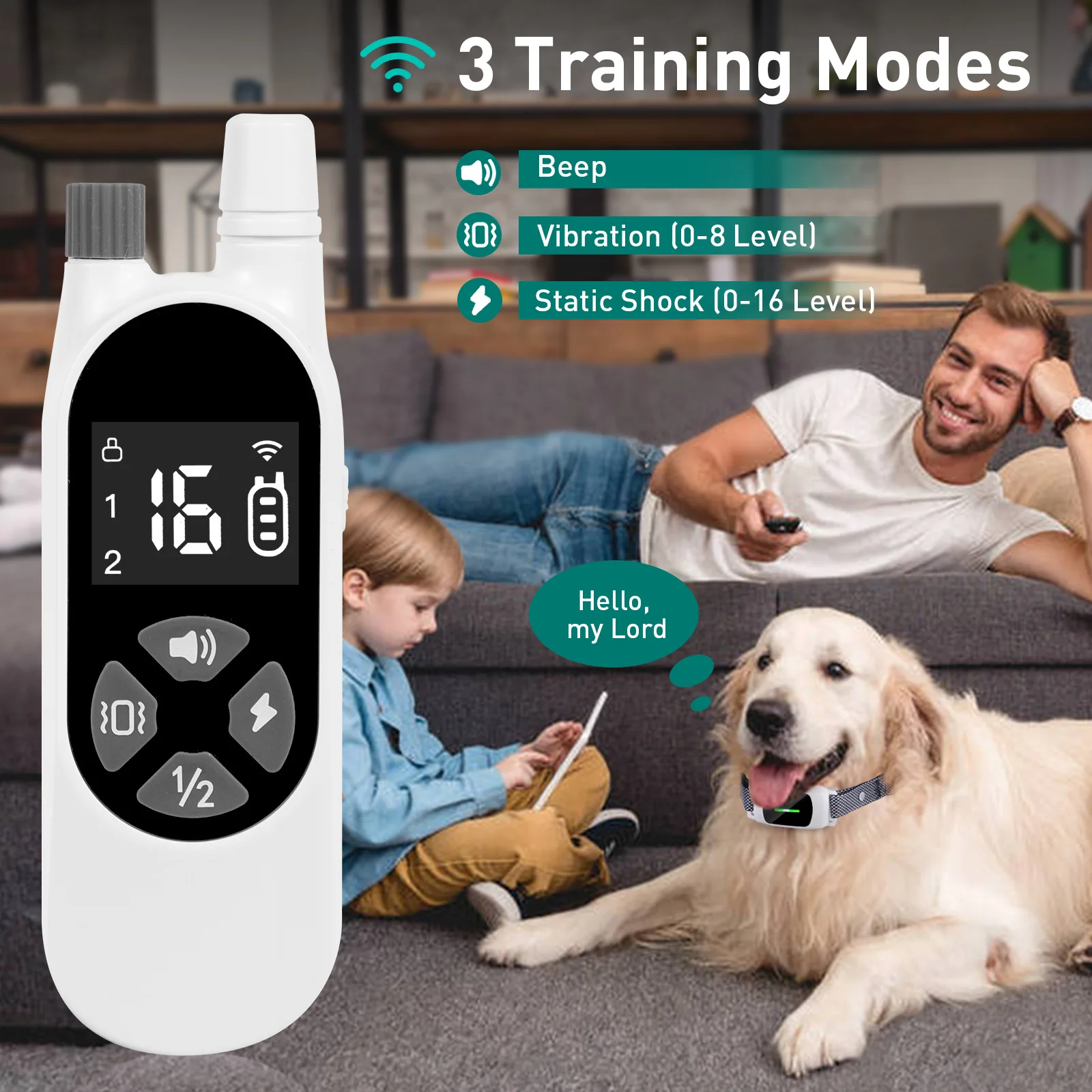 Collar de adiestramiento para perros con control remoto y pantalla - imagen 2