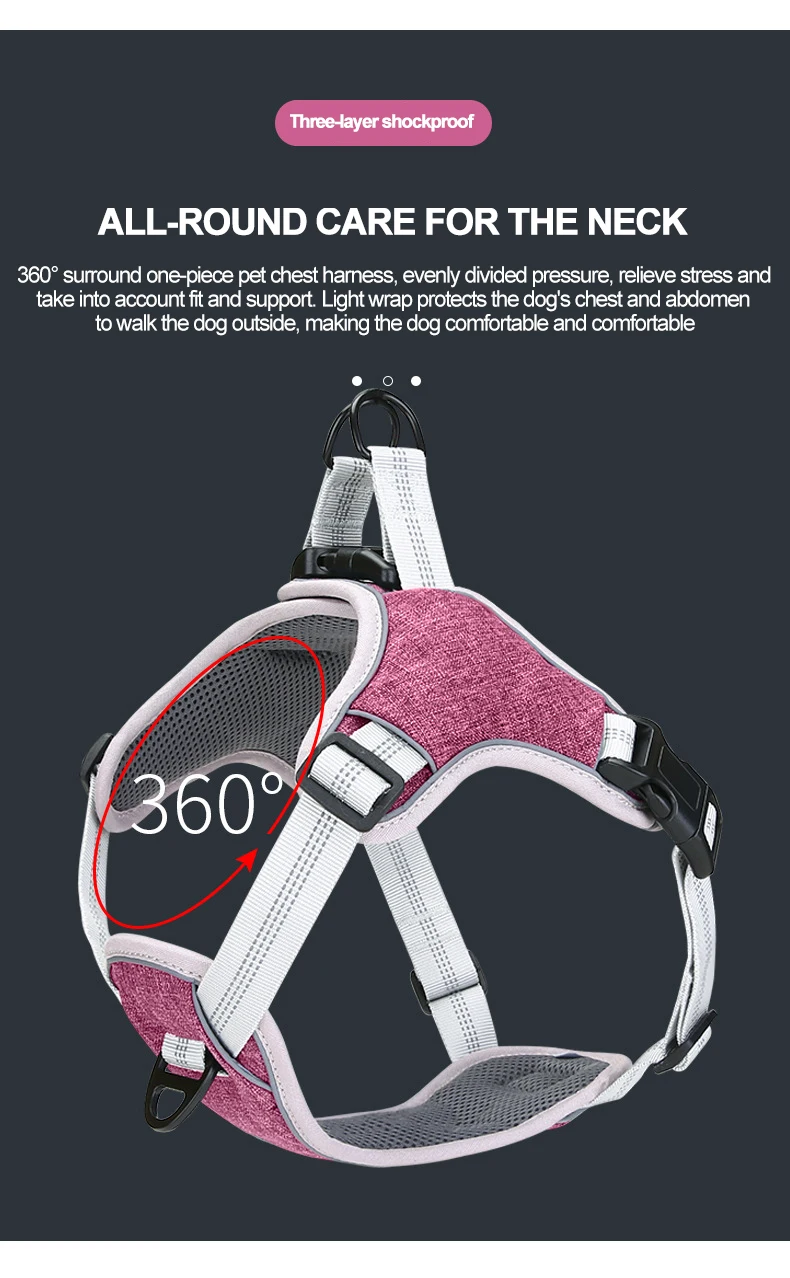 Arnés para perros, chaleco ajustable, pecho reflectante, entrenamiento de seguridad, chaleco para caminar, Collar para Bulldog Francés, mascotas y perros - imagen 3