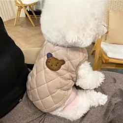 Chaqueta de plumón estampado oso para gatos y perros – Cálida invierno