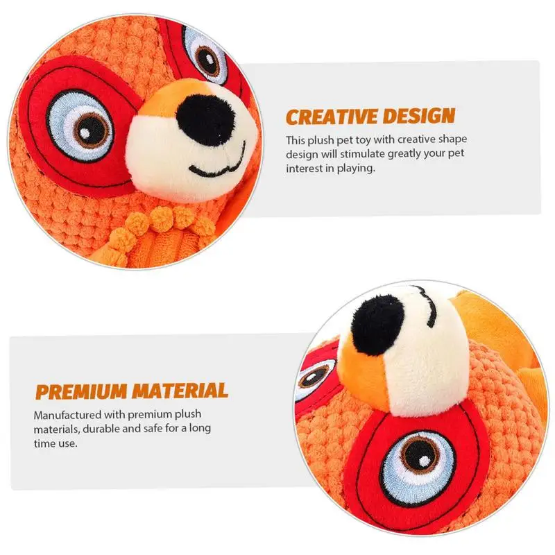 Juguetes de peluche masticables para perros, peluches suaves y chirriantes con Soun para perros, accesorios transpirables para perros, dentición interactiva - imagen 4