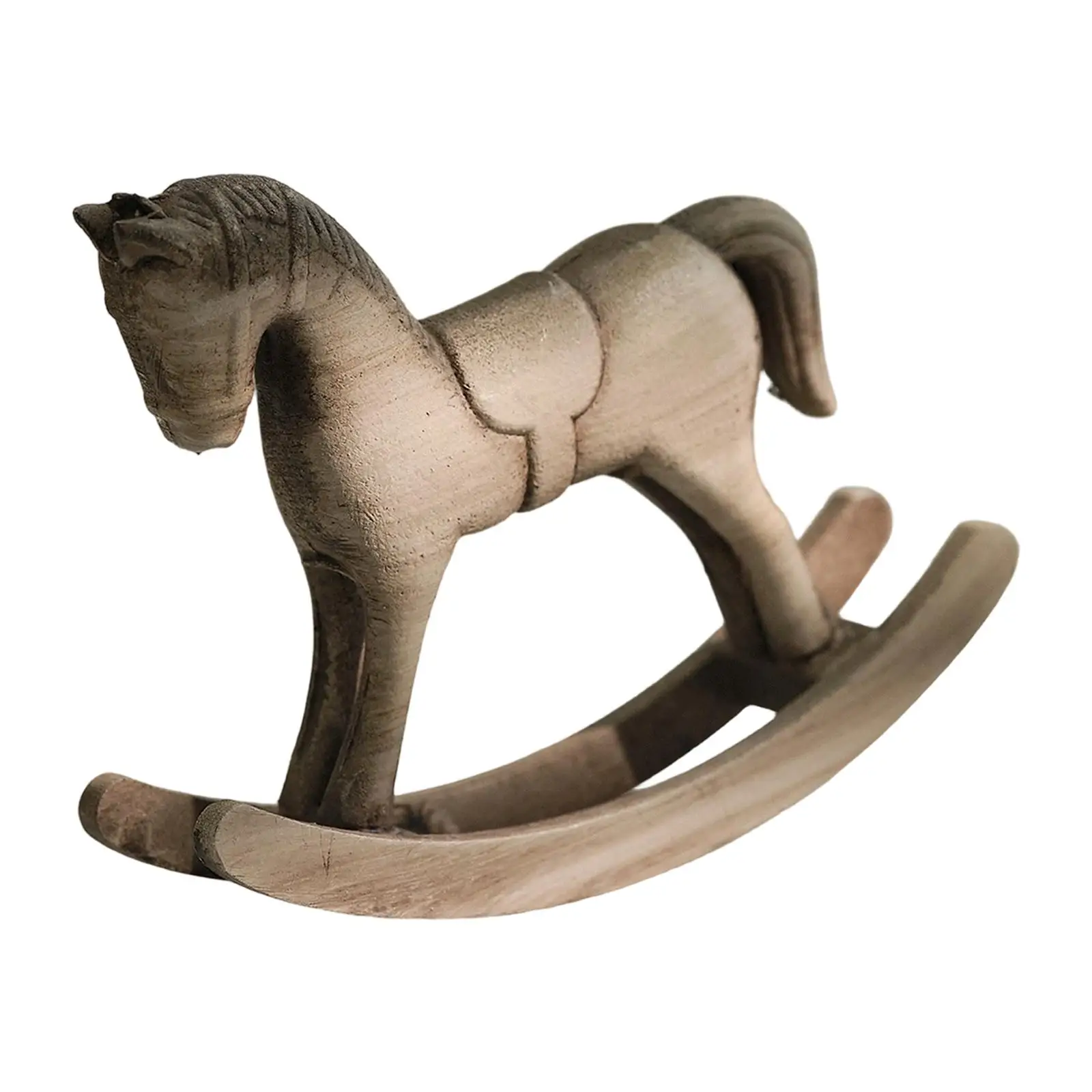 Multifunctional Artistic Retro Wooden Rocking Horse Figurine Ornament for Desk Multifunctional Artistic Retro Wooden Rocking Horse Figurine Ornament for Desk