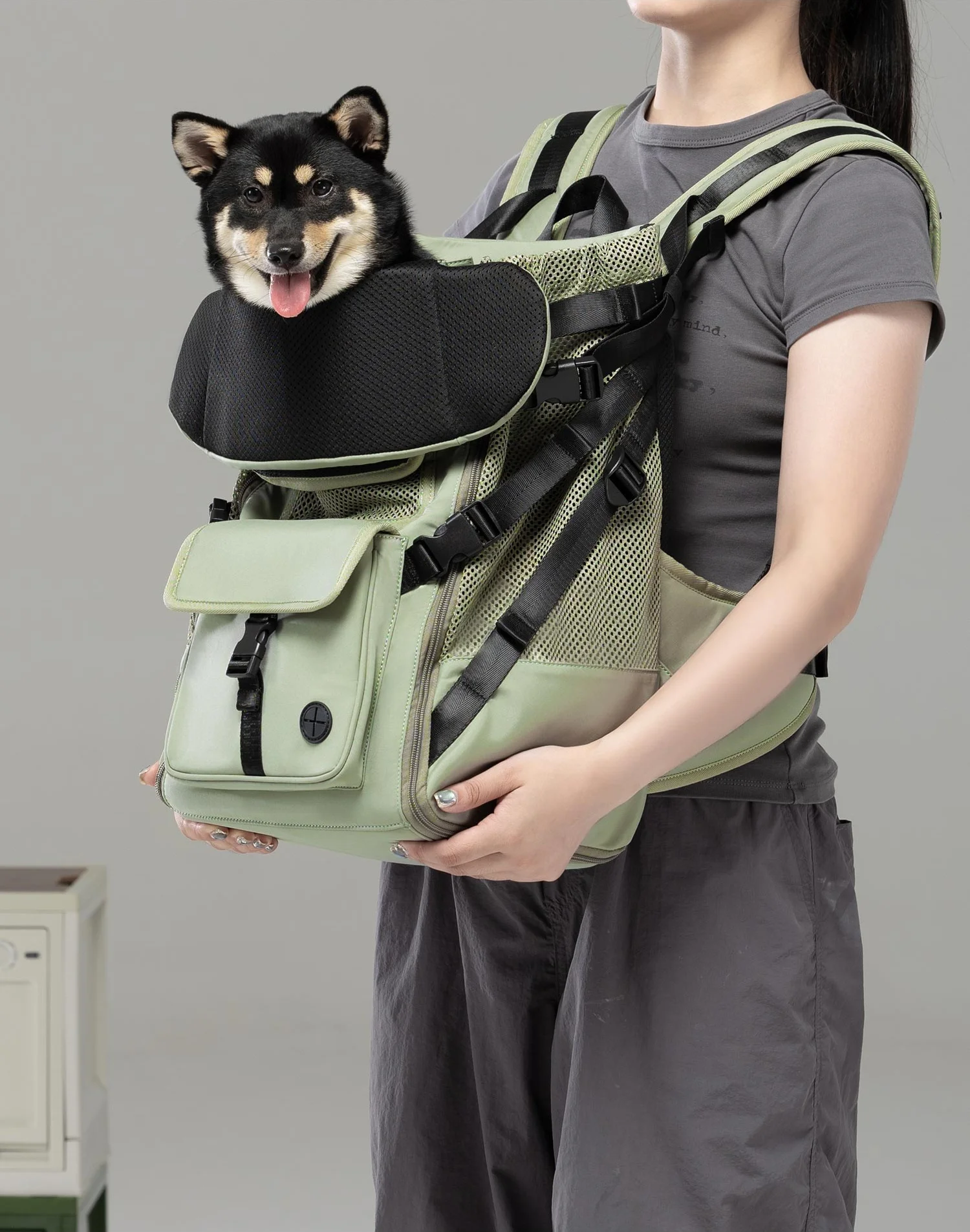 Mochila vertical para mascotas, mochila para senderismo al aire libre para perros de gran capacidad, bolsa impermeable para el pecho para perros, bolsa transportadora transpirable para mascotas - imagen 4