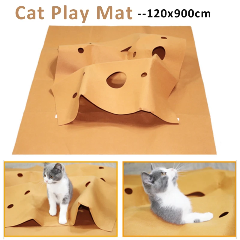 Alfombrilla de juego de actividades para gatos de 2 capas, juguetes de entrenamiento para rascar, almohadilla marrón resistente a los arañazos, accesorios de juguetes para gatitos - imagen 2