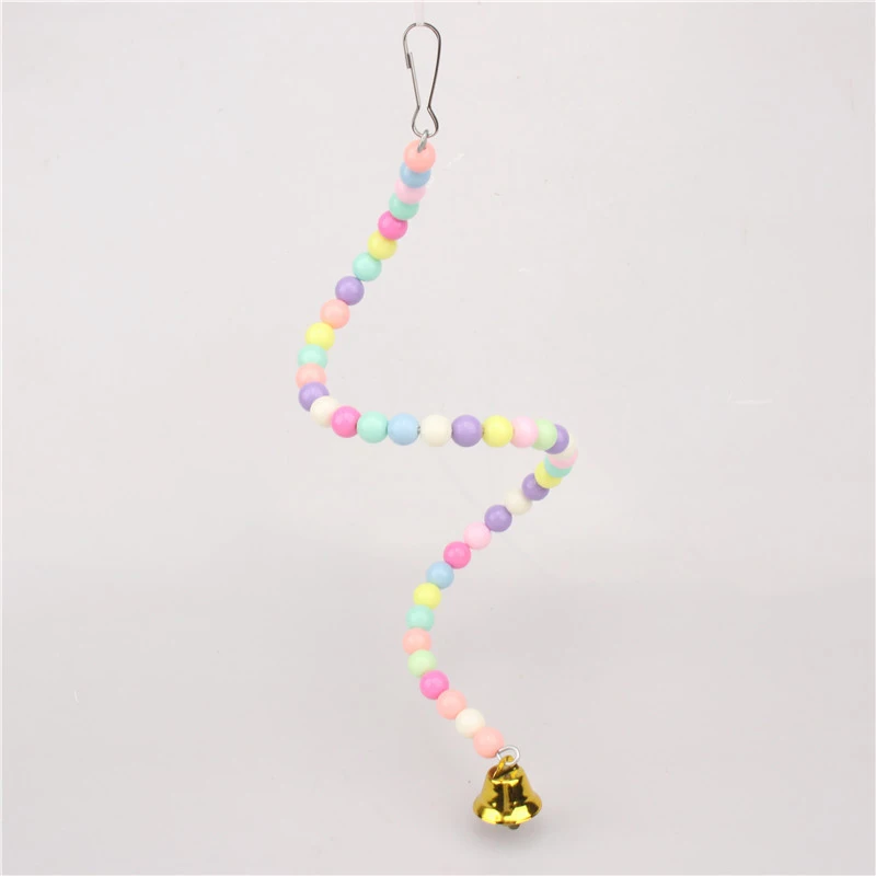 Juguete de plástico para loros, bola colgante trenzada, jaula para masticar pájaros, soporte para mascotas, accesorios de entrenamiento, suministros de columpio para morder - imagen 3