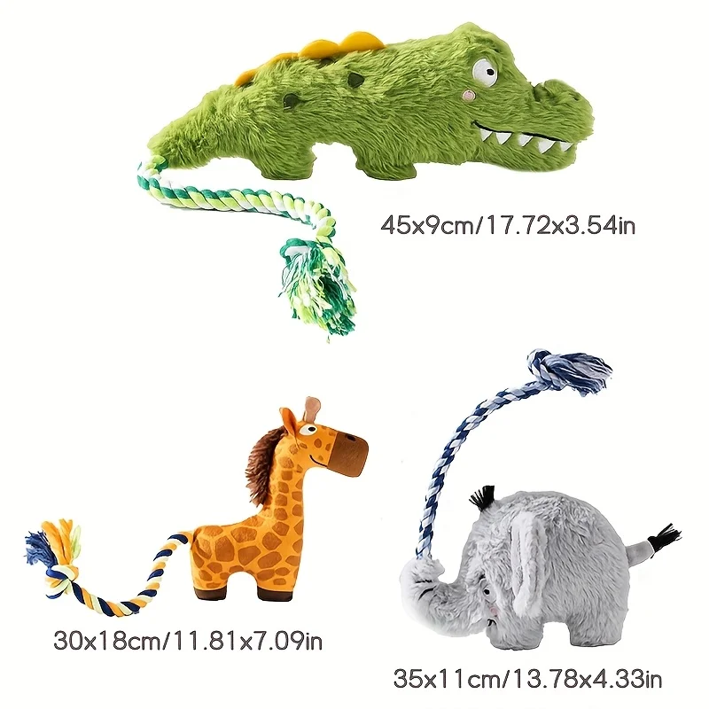 Juguete de peluche para perros, juguetes con chirrido en forma de Animal, cuerda interactiva para mascotas, accesorios para perros pequeños y medianos - imagen 2