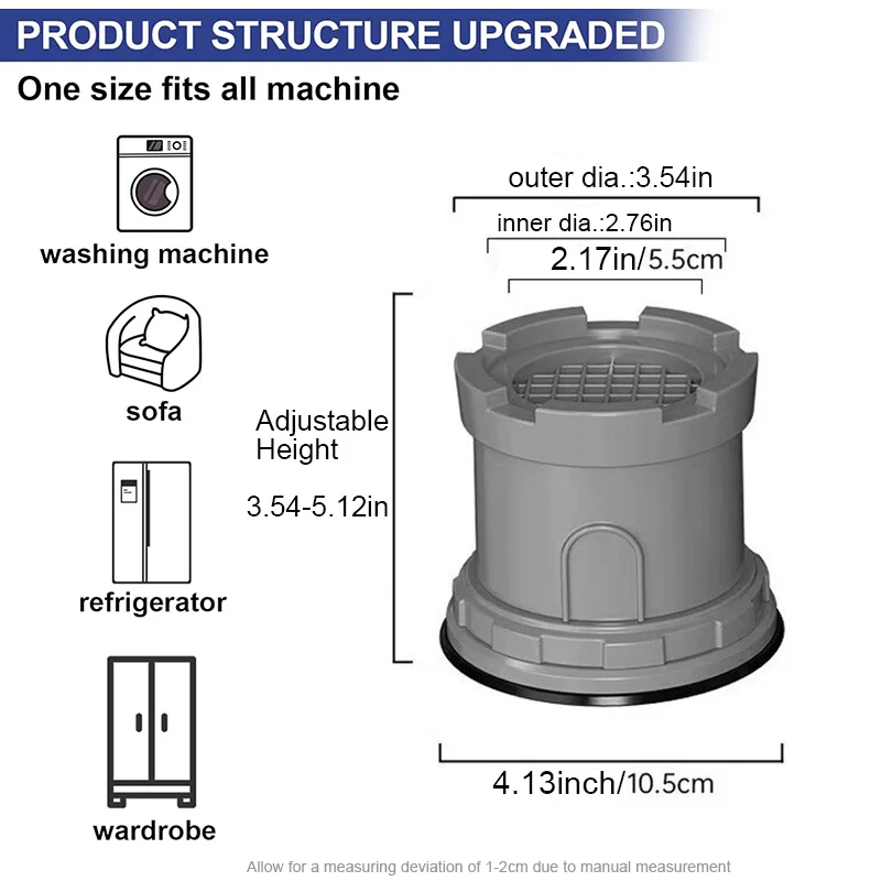 Almohadillas antivibración lavadora secadora ajustables anti-ruido - imagen 3