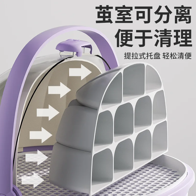 Juego de sericultura de gusano de seda para bebés y estudiantes, caja de alimentación de cápsula espacial para almacén de bebés, almacén de alimentación especial, caja de cría - imagen 4