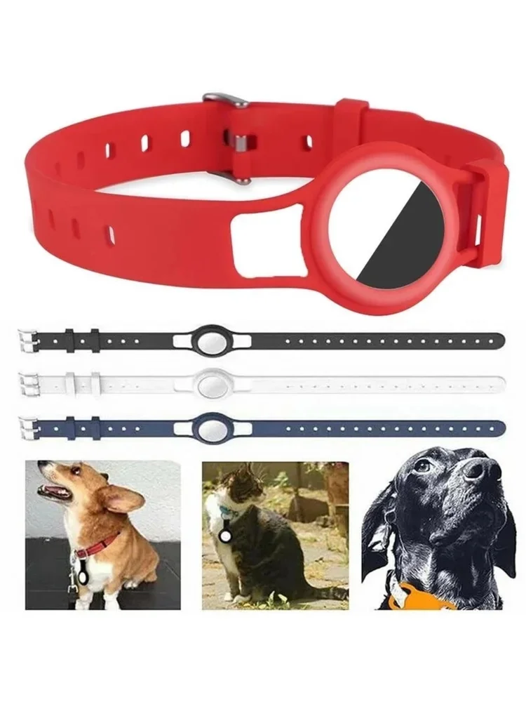 Funda protectora de silicona para mascotas Apple AirTag, correa ajustable para perros pequeños, accesorios para mascotas - imagen 4