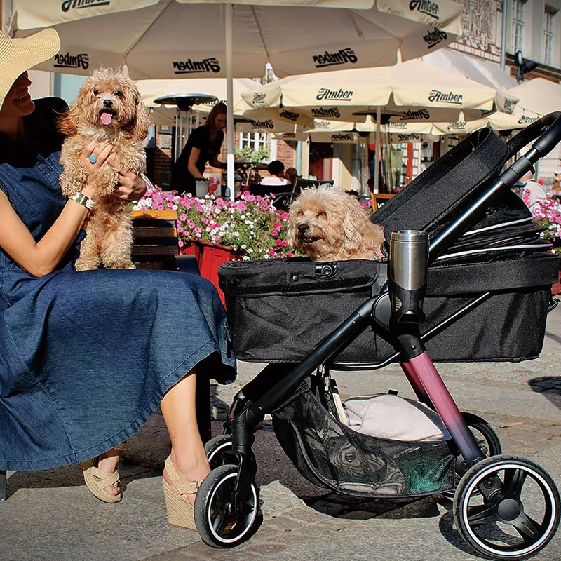 Cochecitos para mascotas FS2102 Cochecitos para perros Gato Versión mejorada de primera clase Productos para mascotas múltiples - imagen 2
