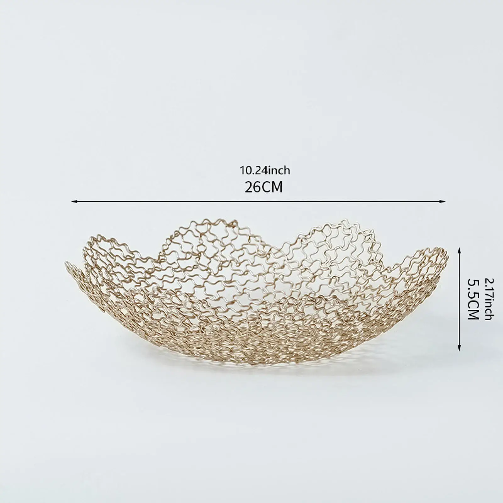 Metal Fruit Basket Flower Shape Tabletop Home Decor Modern Fruit Bowl Snack Cake Dish Fruit Plate for Dining Room Kitchen Home