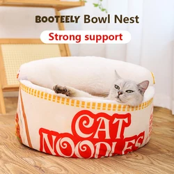 Cama redonda con fideos para gatos y perros pequeños – Felpa suave