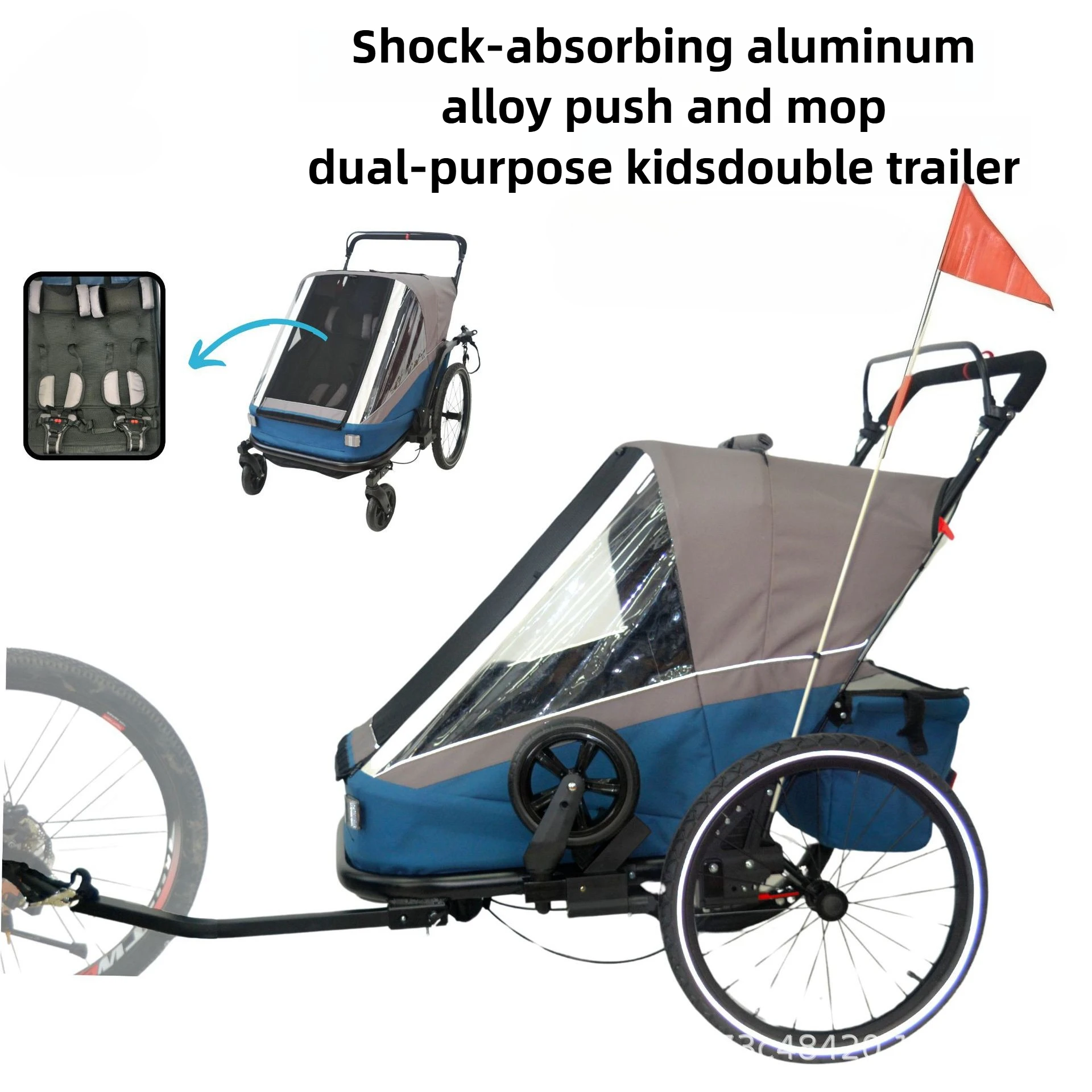 Carro para mascotas, remolque de bicicleta doble para exteriores, carrito diario para viajes al aire libre, remolque de bicicleta, productos para perros 3 en 1