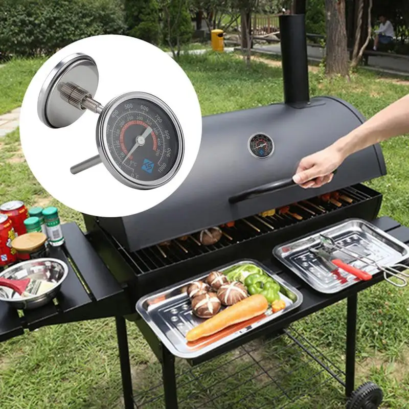 Termómetro de horno 0-1000F, medidor de temperatura de escala de Dial transparente, acero inoxidable, barbacoa, horno fluorescente, Visible por la noche - imagen 2