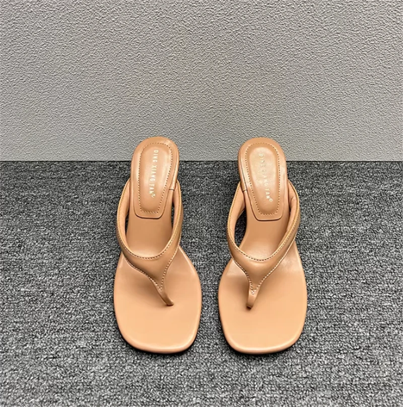 Sandalias verano para mujer tacón cuña punta cuadrada tira estrecha