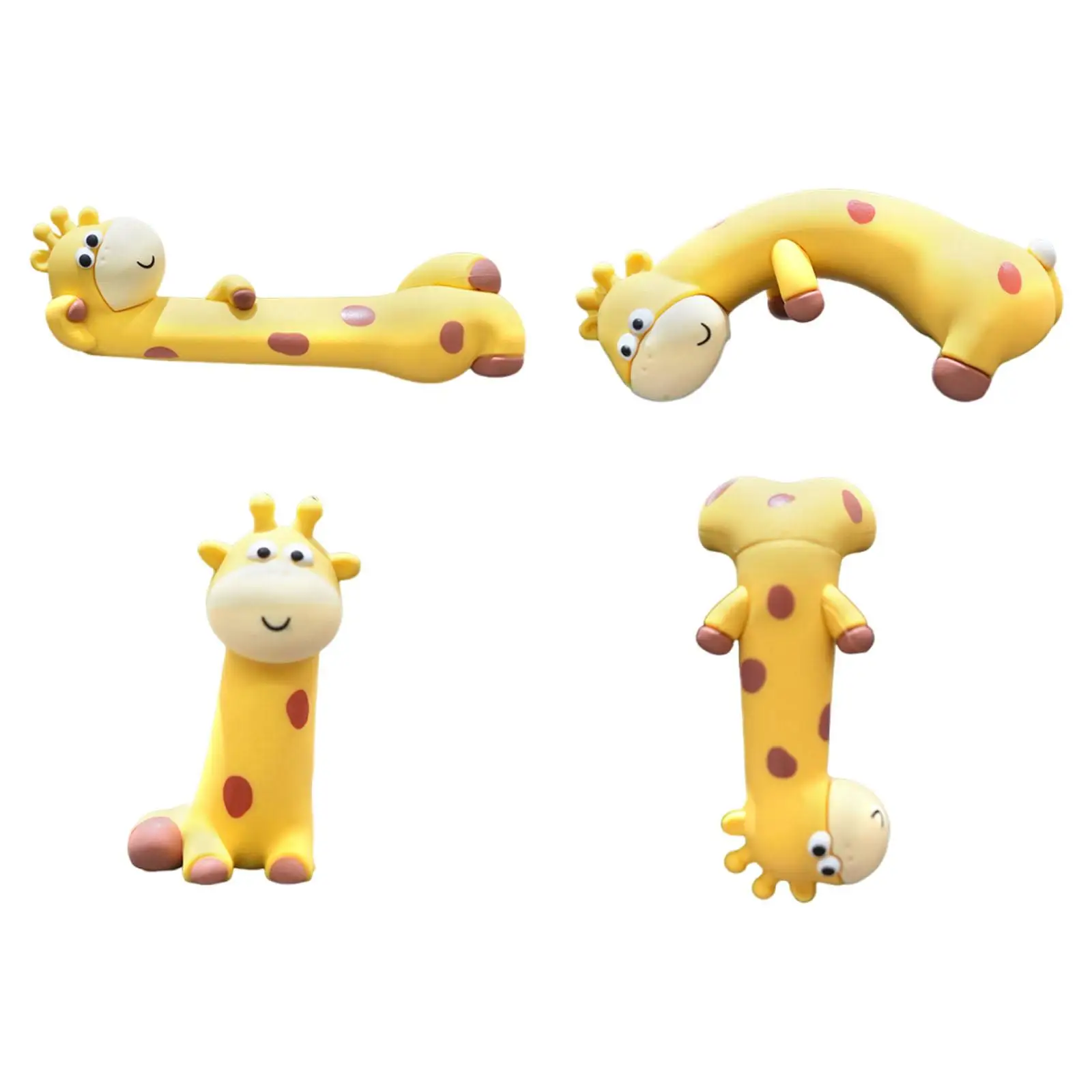 4Pcs Playful Giraffe Figurines Collection Car Dashboard Decor Lightweight Multifunctional Computer Screen Decoration