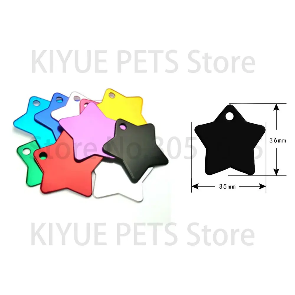 KIYUE 180 MixColors 9 formas Etiqueta de identificación de mascota nombre personalizado ID grabado redondo hueso pata placa de identificación encanto - imagen 3