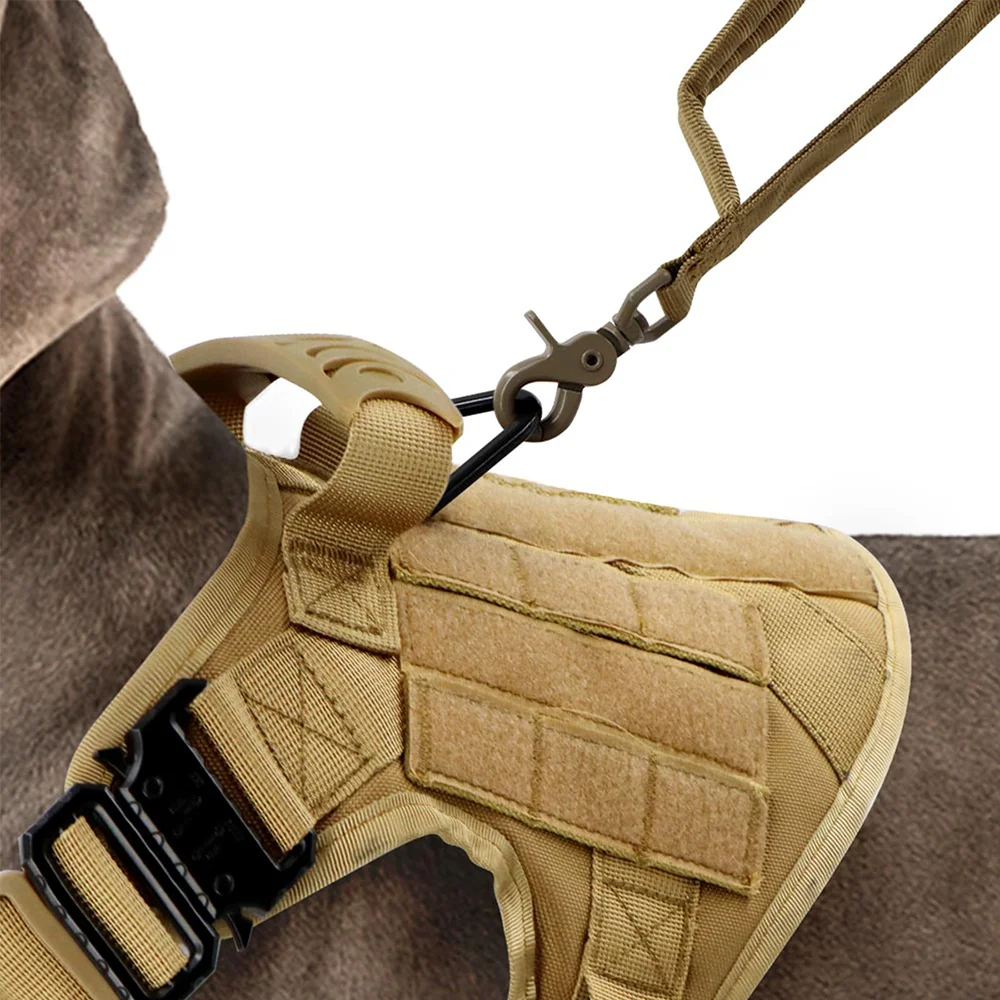 Conjunto de arnés táctico para perros, chaleco de nailon con correa y Collar, arnés de entrenamiento de todas las razas para senderismo, aventuras y actividades al aire libre - imagen 4